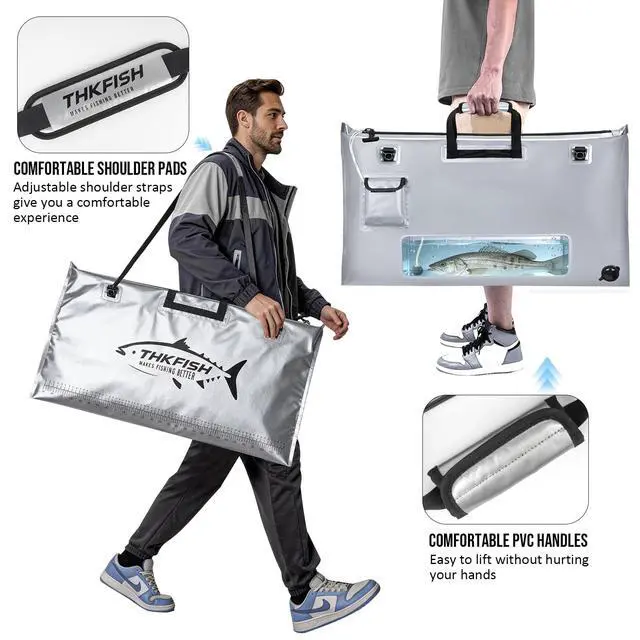 Alt view image 5 of 7 - Fish Tournament Weigh in Bag for Bass Fishing with Leakproof Zipper | Heavy Duty Live Fish Bags for Caught Fish with Waterproof Zipper and Mesh Liner,Puncture Resistant