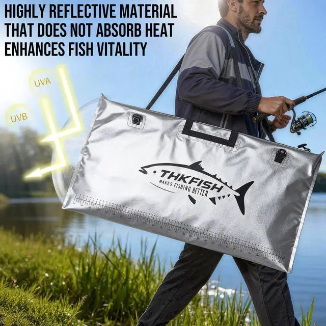 Alt view image 6 of 7 - Fish Tournament Weigh in Bag for Bass Fishing with Leakproof Zipper | Heavy Duty Live Fish Bags for Caught Fish with Waterproof Zipper and Mesh Liner,Puncture Resistant