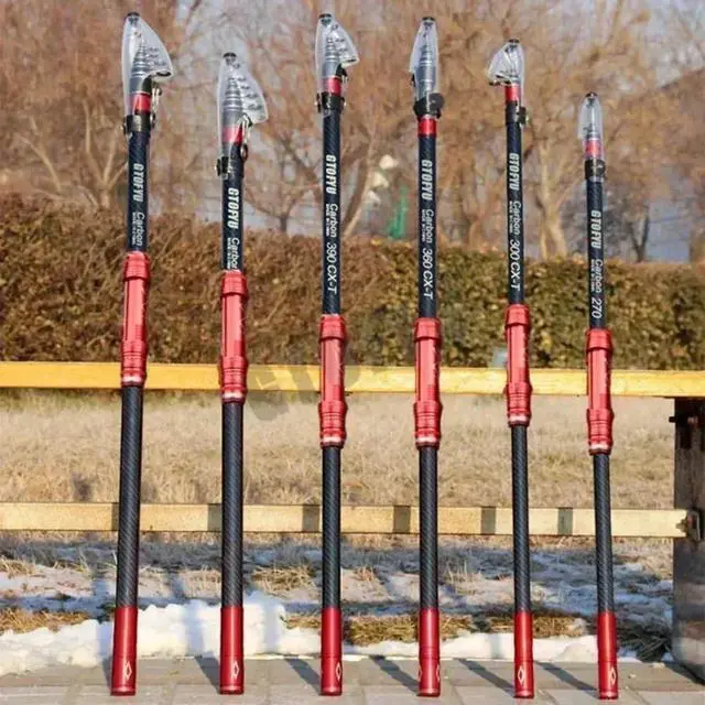 Alt view image 4 of 7 - Telescopic Fishing Rod, Carbon Fiber Travel Surf Rod, Spinning Power Lure 2-9Oz, 20-50LBMedium-Heavy Throwing Surfcasting Baitcasting Pole, Distance Throwing Fishing Rod