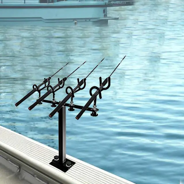 Alt view image 7 of 7 - Fishing Rod Holder for Boat,Marine Fishing Pole Rack with The Function of Holding Four Fishing rods and 360 Degree Rotation & Adjustable Height,Includes mounting Plate