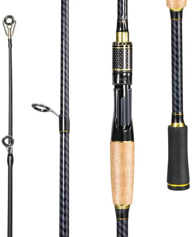 Main image of Fishing Rod 24-Ton Carbon&Glass Fiber Composite Spinning and Casting Rod, 2 Piece for Bass Trout Crappie Travel Fishing- 6'0"