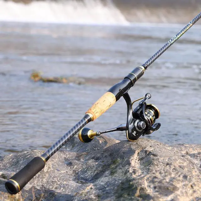 Alt view image 7 of 7 - Fishing Rod 24-Ton Carbon&Glass Fiber Composite Spinning and Casting Rod, 2 Piece for Bass Trout Crappie Travel Fishing- 6'0"