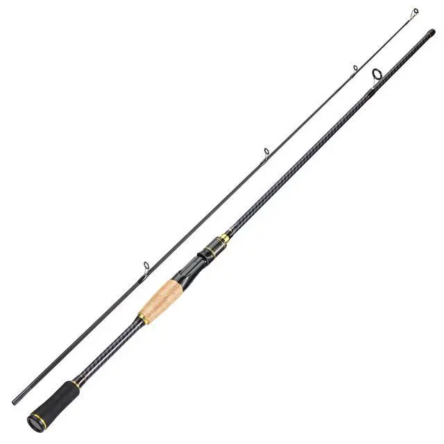 Alt view image 2 of 7 - Fishing Rod 24-Ton Carbon&Glass Fiber Composite Spinning and Casting Rod, 2 Piece for Bass Trout Crappie Travel Fishing- 6'0"