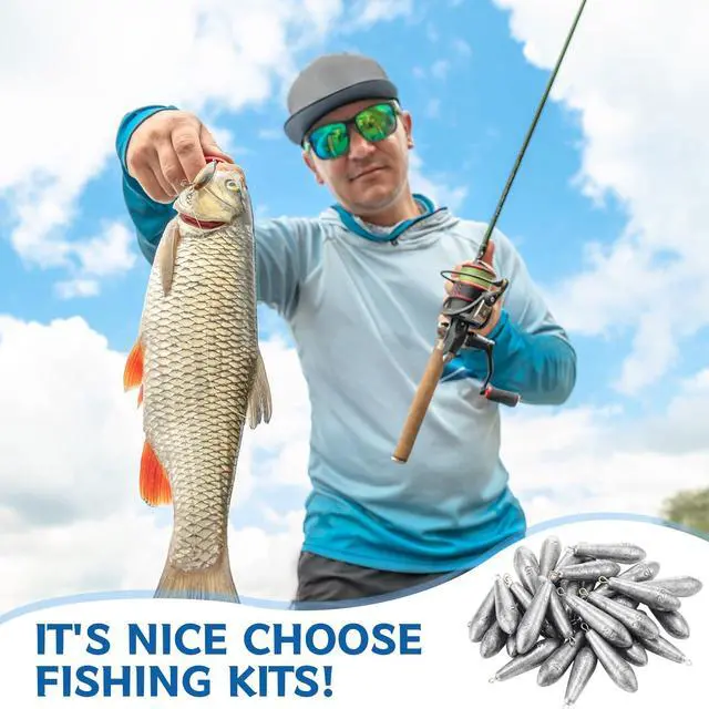 Alt view image 7 of 7 - Drop Shot Fishing Sinker Weights Kit Freshwater Catfishing Fishing Sinker Bass Casting Removable Line Saltwater Streamlined Snap Weight for Trolling Surf Tackle
