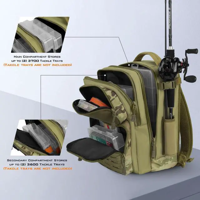 Alt view image 3 of 6 - BlowBak Tactical Sling Tackle Bag-Lightweight Fishing Backpack Storge Fishing Gear and Equipment,Gift for Men