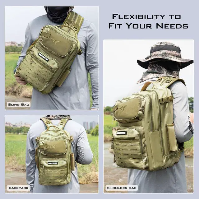 Alt view image 5 of 6 - BlowBak Tactical Sling Tackle Bag-Lightweight Fishing Backpack Storge Fishing Gear and Equipment,Gift for Men