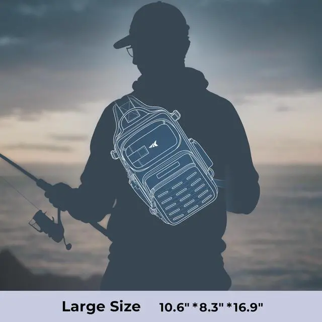 Alt view image 2 of 6 - BlowBak Tactical Sling Tackle Bag-Lightweight Fishing Backpack Storge Fishing Gear and Equipment,Gift for Men
