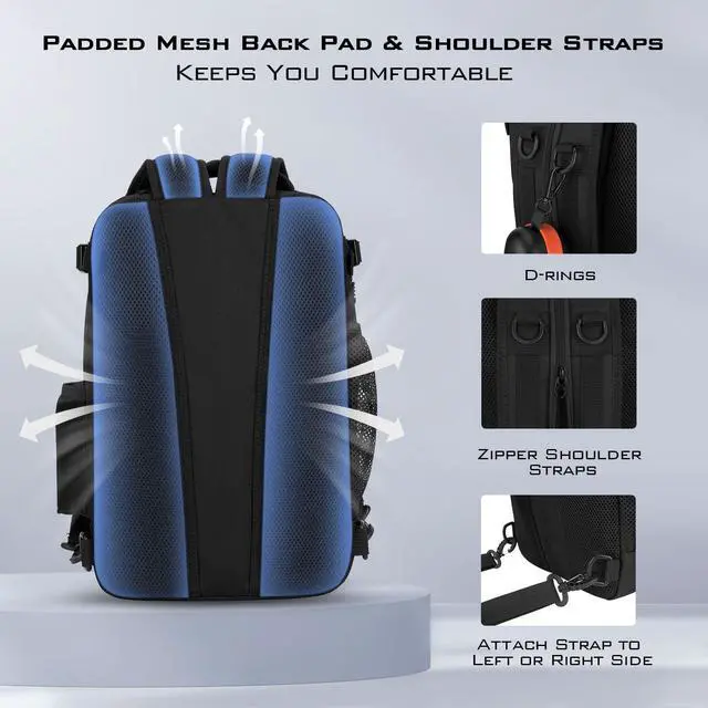 Alt view image 4 of 6 - BlowBak Tactical Sling Tackle Bag-Lightweight Fishing Backpack Storge Fishing Gear and Equipment,Gift for Men