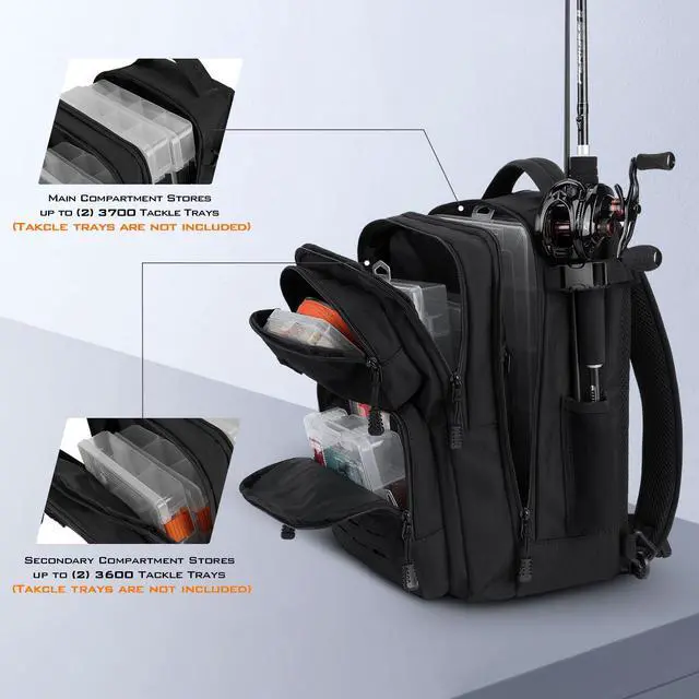Alt view image 3 of 6 - BlowBak Tactical Sling Tackle Bag-Lightweight Fishing Backpack Storge Fishing Gear and Equipment,Gift for Men