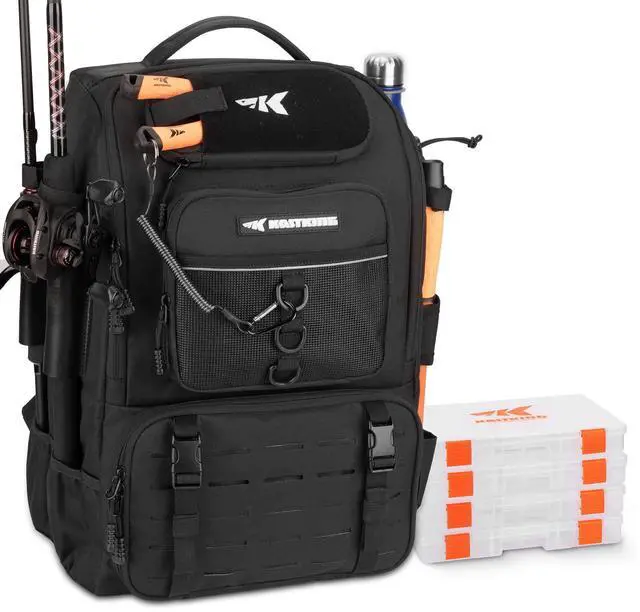 Main image of KarryAll Fishing Tackle Backpack with Rod Holder 4 Tackle Boxes,40/26L Tackle Bag Storage Fishing Gear and Equipment
