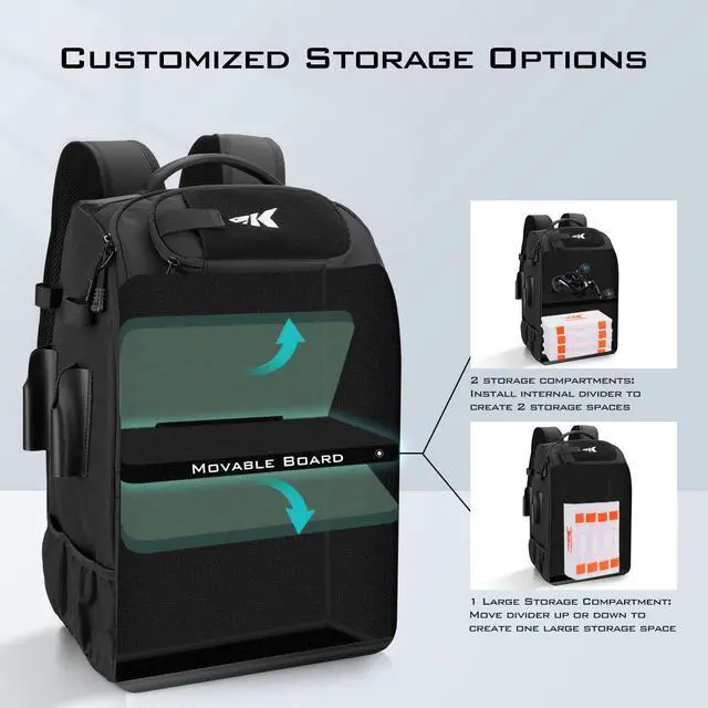Alt view image 5 of 6 - KarryAll Fishing Tackle Backpack with Rod Holder 4 Tackle Boxes,40/26L Tackle Bag Storage Fishing Gear and Equipment