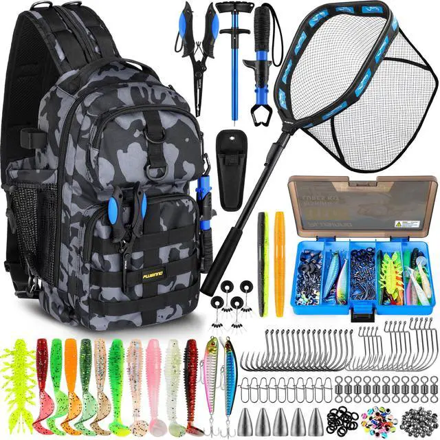 Main image of Fishing Gear,Fsihing Backpack with Floating Fishing Net,Tackle Boxes,Waterproof Fishing Tackle Bag,Fishing Gifts for Men