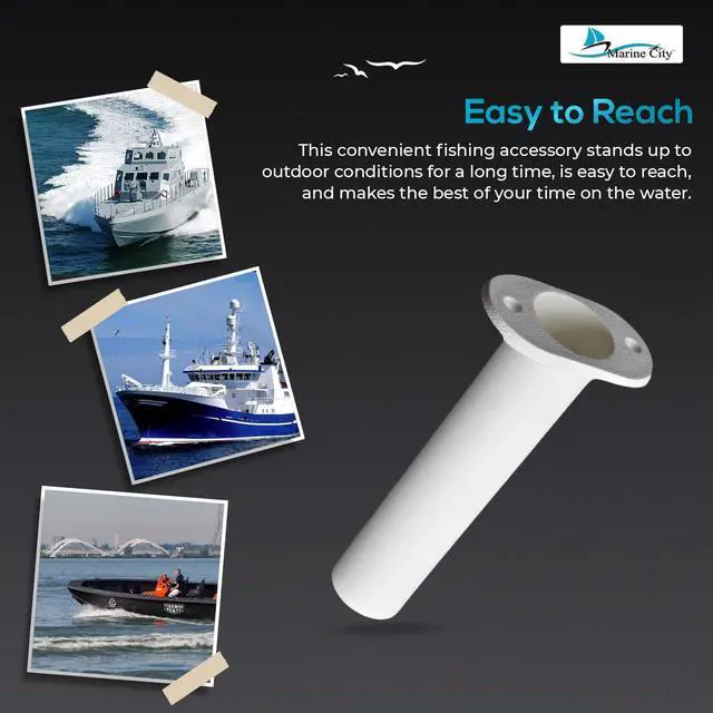 Alt view image 6 of 7 - Flush Mount Fishing Rod Holder, 90 Degree ABS Plastic, for Boats, Kayaks, Yachts