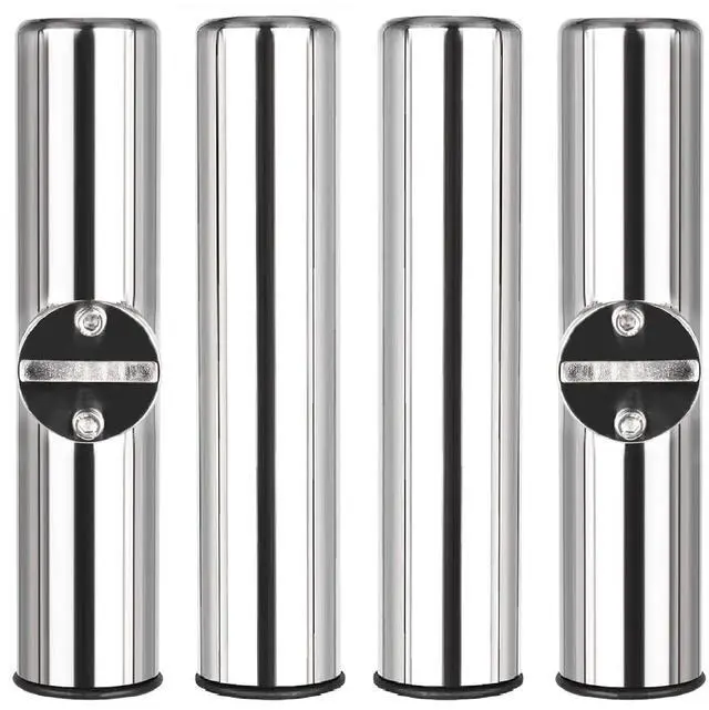 Alt view image 3 of 7 - 4pcs Stainless Steel Clamp on Fishing Rod Holders with Black Rubber Insert for Rails 7/8" to 1"