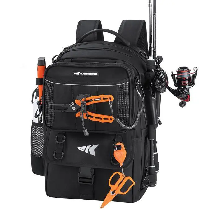 Main image of BaitSpace Fishing Tackle Backpack with Removable Bait Binder,2 Rod Holders Storage Fishing Gear and Equipment