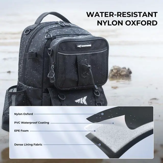 Alt view image 6 of 7 - BaitSpace Fishing Tackle Backpack with Removable Bait Binder,2 Rod Holders Storage Fishing Gear and Equipment