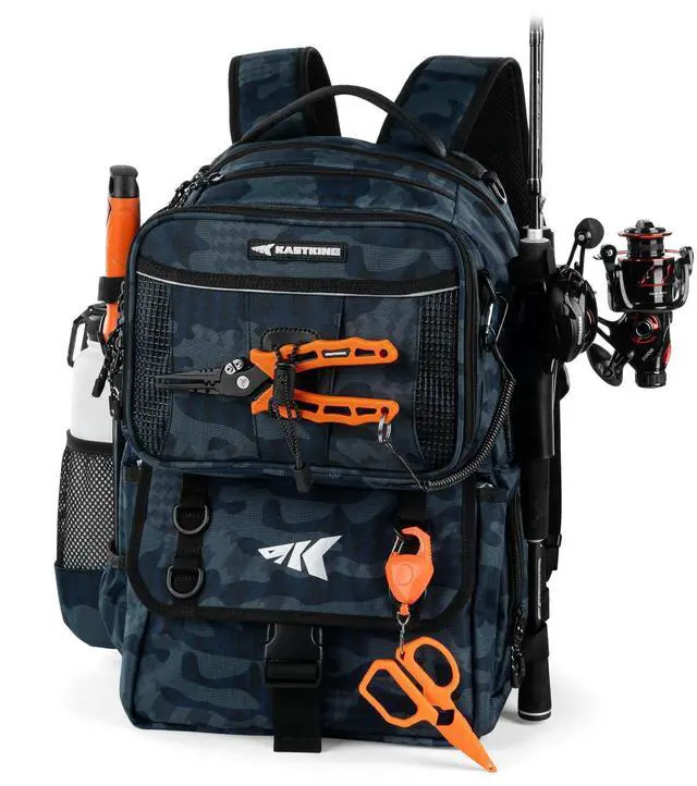 Main image of BaitSpace Fishing Tackle Backpack with Removable Bait Binder,2 Rod Holders Storage Fishing Gear and Equipment