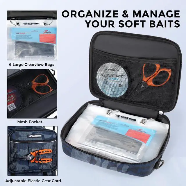 Alt view image 5 of 7 - BaitSpace Fishing Tackle Backpack with Removable Bait Binder,2 Rod Holders Storage Fishing Gear and Equipment