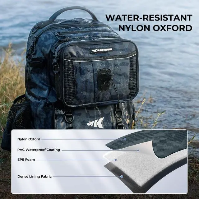 Alt view image 6 of 7 - BaitSpace Fishing Tackle Backpack with Removable Bait Binder,2 Rod Holders Storage Fishing Gear and Equipment