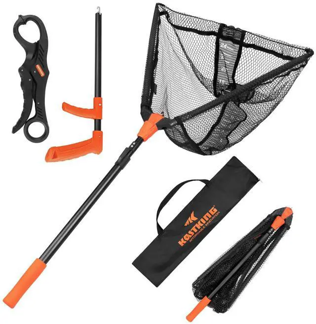 Main image of Pontus Fishing Net, Foldable & Lightweight Landing Net with Built in Length Scale, Strength Aluminum Handle, Fishing Gear and Gift for Men