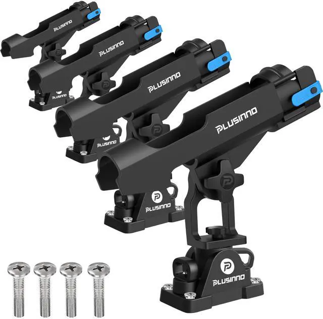 Main image of 2 in 1 Fishing Rod Holders for Boat, Kayak Fishing Rod Holder, Fishing Pole Holders for Track Mount / Deck Mount, Fishing Gear with Fishing Rod Protective Strap, Fishing Accessories & Gifts