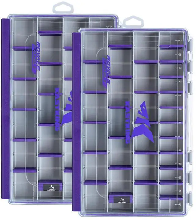 Main image of HyperSeal Waterproof Tackle Box, 3600 and 3700 Tackle Trays, Fishing Tackle Box Organizer with Removable Dividers, Lure Box and Terminal Tackle Storage,Purple