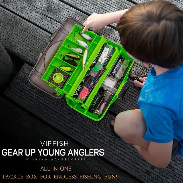 Alt view image 5 of 7 - Fishing Tackle Box with Tackle Included Lures, Hooks, Weights, 3-Layer Freshwater Fishing Tackle Kit for Bass Fishing Gear and Equipment, Gift for Fishingman gift choice for Fathers Day