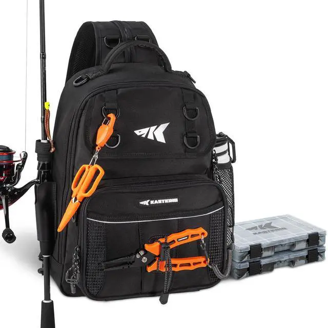 Main image of BaitSpace Fishing Sling Bag, Fishing Backpack with Rod & Beverage Holder, Tackle Bag for Fishing Gear