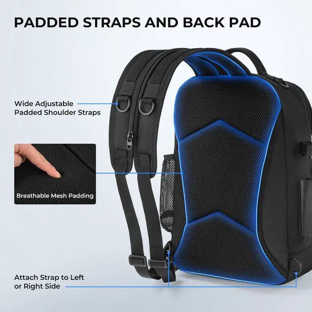 Alt view image 6 of 7 - BaitSpace Fishing Sling Bag, Fishing Backpack with Rod & Beverage Holder, Tackle Bag for Fishing Gear
