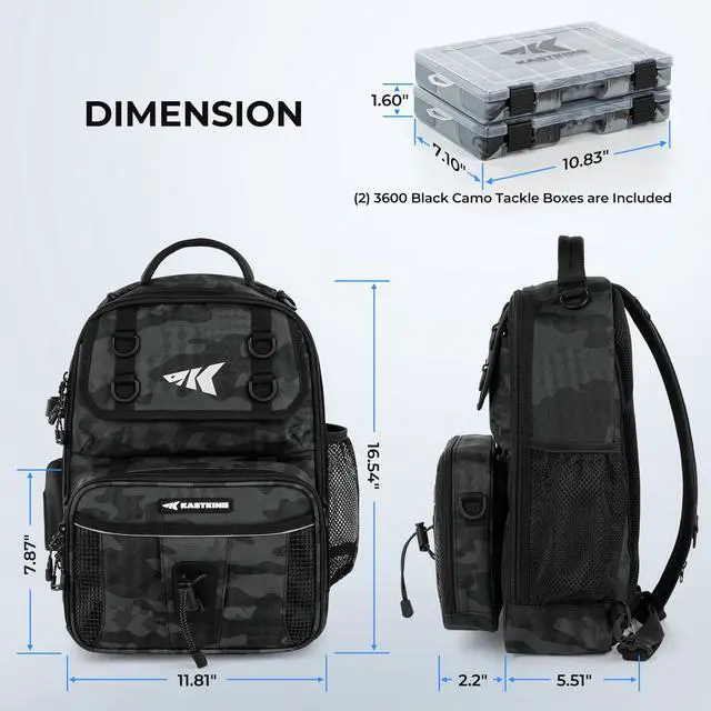Alt view image 7 of 7 - BaitSpace Fishing Sling Bag, Fishing Backpack with Rod & Beverage Holder, Tackle Bag for Fishing Gear