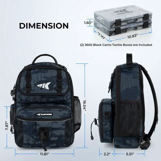Alt view image 7 of 7 - BaitSpace Fishing Sling Bag, Fishing Backpack with Rod & Beverage Holder, Tackle Bag for Fishing Gear