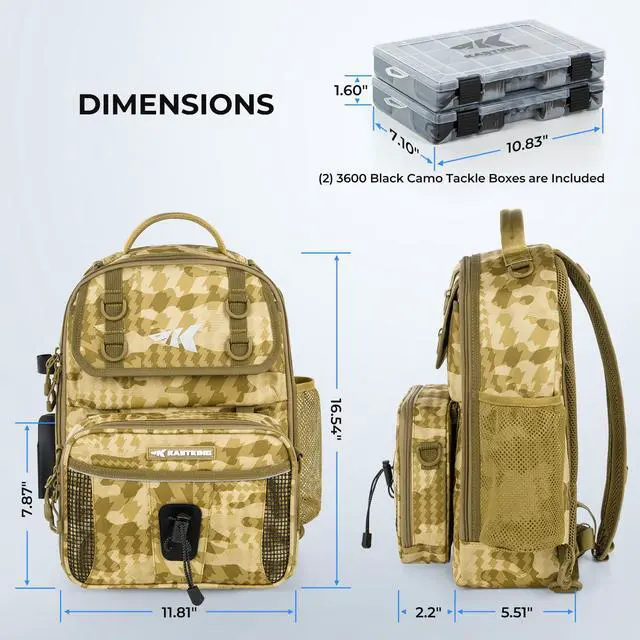 Alt view image 7 of 7 - BaitSpace Fishing Sling Bag, Fishing Backpack with Rod & Beverage Holder, Tackle Bag for Fishing Gear
