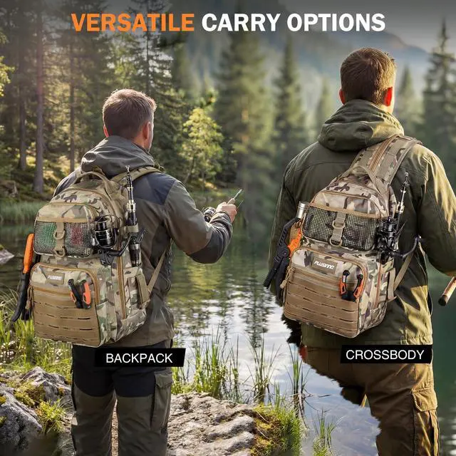 Alt view image 5 of 7 - Fishing Gear Fishing Backpack with Tackle Box, Waterproof tackle Backpack with Rod Holders, Lures, Tools, Pliers & Accessories, Fish Gifts for Men
