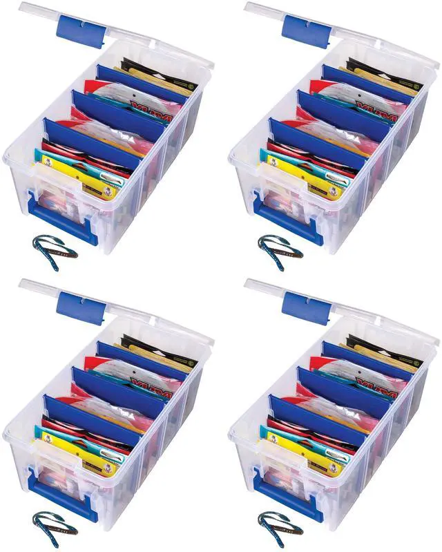 Main image of Outdoors 4510 Clear Fishing Organizer - Super Half Satchel Soft Fishing Lure Storagees,Bait Organizer,Tuff Tainer with Zerust Anti-Rust Dividers,(Pack of 4)