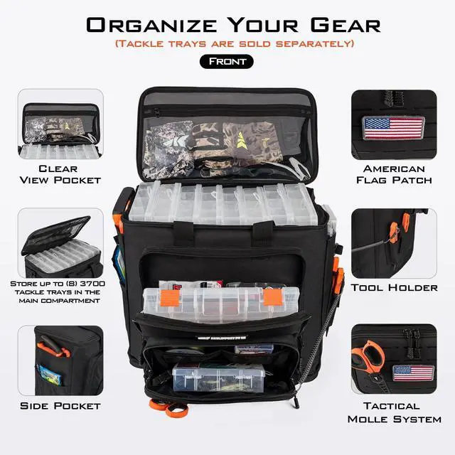 Alt view image 2 of 7 - Fishing Tackle Bags - Saltwater & Freshwater Fishing Bags - Water Resistant, Padded Shoulder Strap - Gear Storage