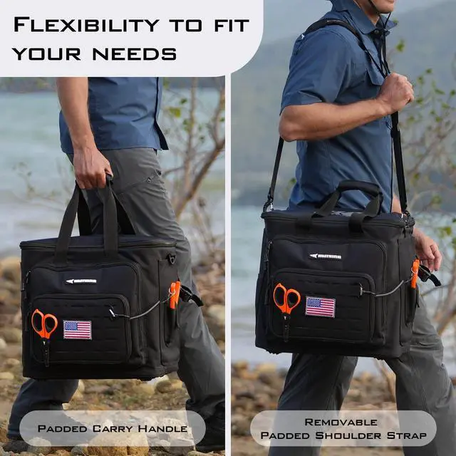 Alt view image 4 of 7 - Fishing Tackle Bags - Saltwater & Freshwater Fishing Bags - Water Resistant, Padded Shoulder Strap - Gear Storage