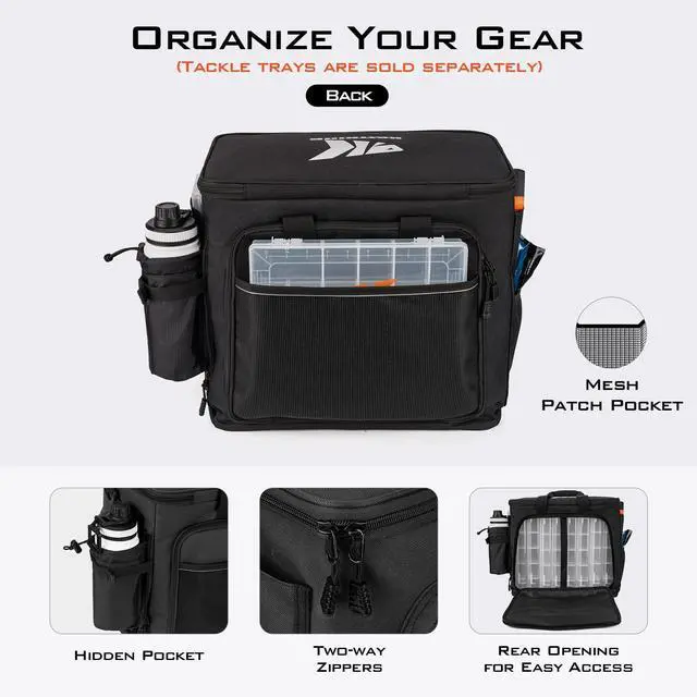 Alt view image 3 of 7 - Fishing Tackle Bags - Saltwater & Freshwater Fishing Bags - Water Resistant, Padded Shoulder Strap - Gear Storage
