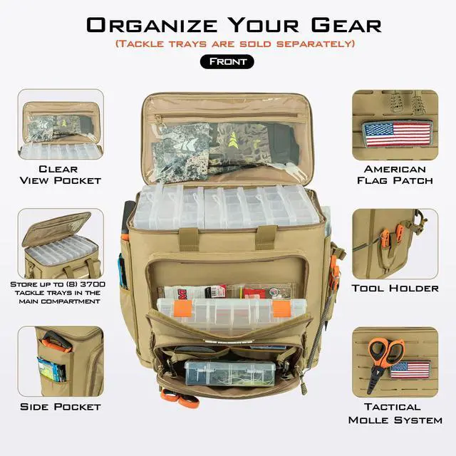 Alt view image 2 of 7 - Fishing Tackle Bags - Saltwater & Freshwater Fishing Bags - Water Resistant, Padded Shoulder Strap - Gear Storage