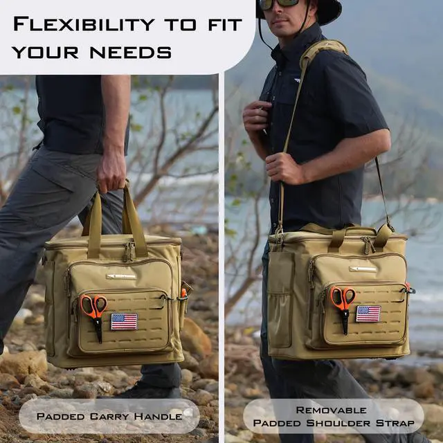 Alt view image 4 of 7 - Fishing Tackle Bags - Saltwater & Freshwater Fishing Bags - Water Resistant, Padded Shoulder Strap - Gear Storage
