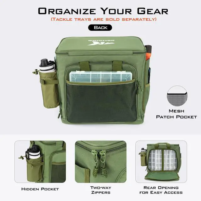 Alt view image 3 of 7 - Fishing Tackle Bags - Saltwater & Freshwater Fishing Bags - Water Resistant, Padded Shoulder Strap - Gear Storage