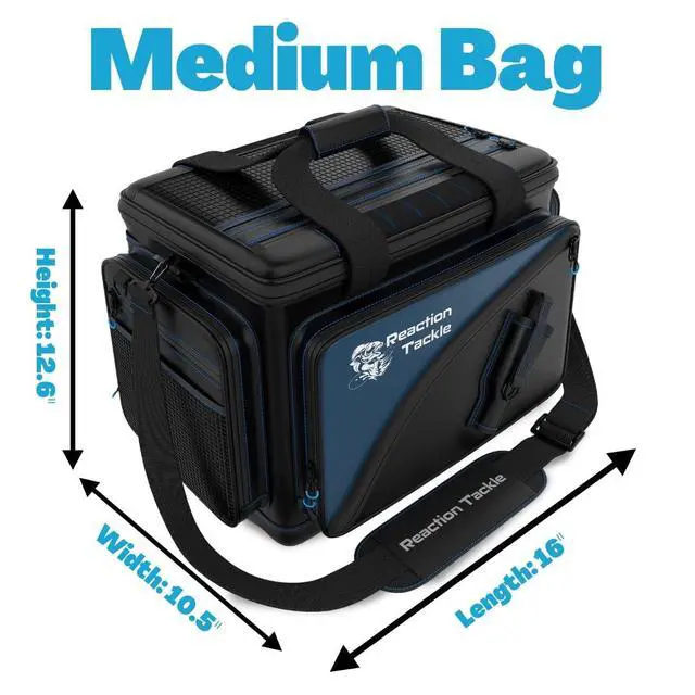 Alt view image 2 of 6 - Saltwater Fishing Tackle Bags, Water Resistant 1000D PVC Tackle Box Bag with Removable Dividers, Fits 3600 and 3700 Trays, Medium