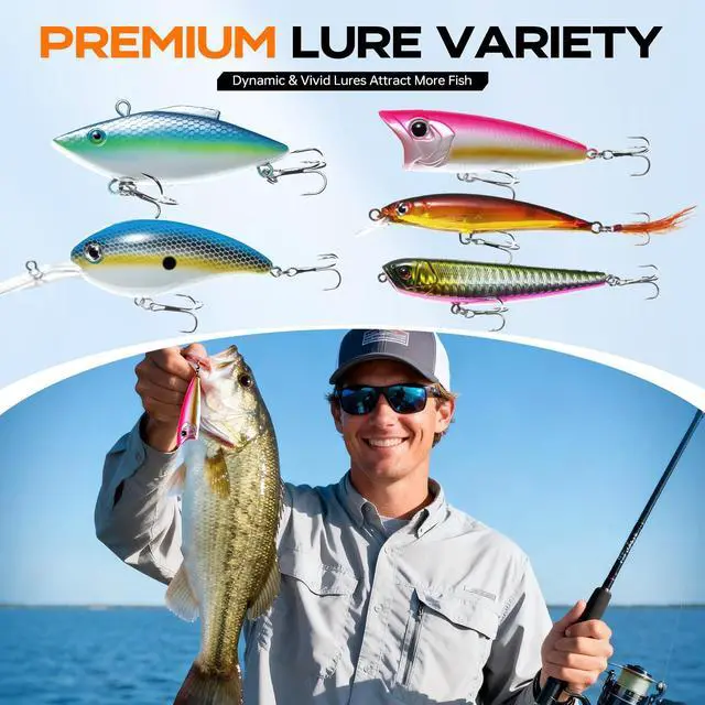 Alt view image 3 of 7 - Fishing Backpack with Tackle Boxes and Rod Holders, Fishing Bag with Fishing Lure Kit Water-resistant Sling Tackle Bag Store Gear and Equipment, Bait Gifts for Men Woman Anglers-Black Camo Backpack