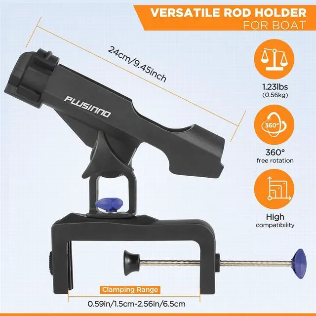 Alt view image 2 of 7 - Fishing Boat Rods Holder Large Clamp Opening 360 Degree Adjustable Fishing Rod Racks Folding Holder
