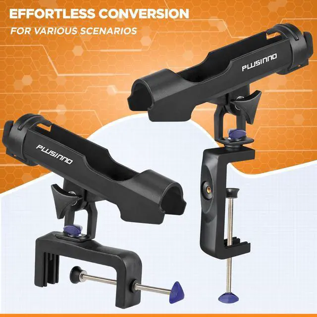 Alt view image 5 of 7 - Fishing Boat Rods Holder Large Clamp Opening 360 Degree Adjustable Fishing Rod Racks Folding Holder