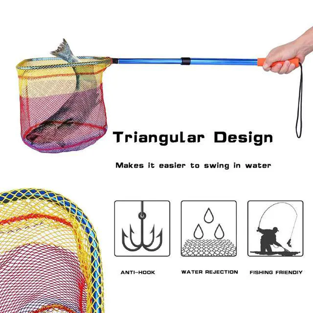 Alt view image 4 of 6 - Kids Fishing Net, Telescopic Lightweight Landing Net with Aluminum Pole Handle and Nylon Mesh, Catch and Release Butterfly Net for Kids Youth Outdoor