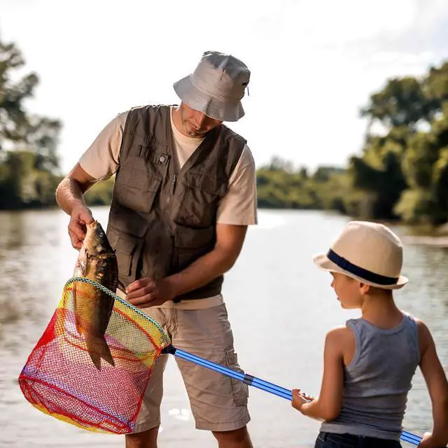Alt view image 6 of 6 - Kids Fishing Net, Telescopic Lightweight Landing Net with Aluminum Pole Handle and Nylon Mesh, Catch and Release Butterfly Net for Kids Youth Outdoor