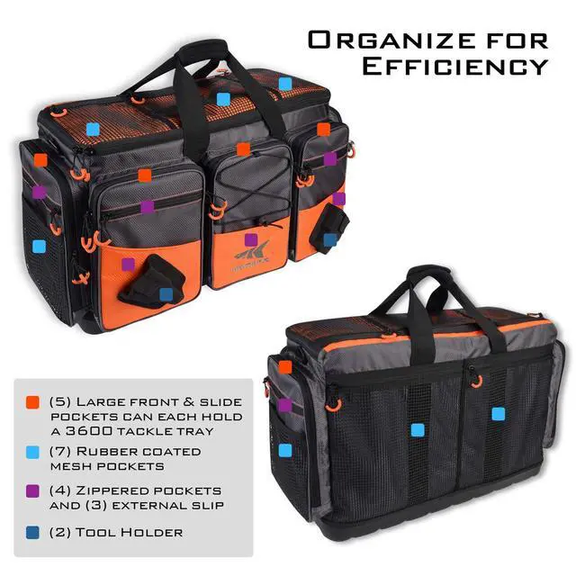 Alt view image 4 of 7 - Fishing Gear & Tackle Bags - Saltwater Resistant Fishing Bags - Fishing Tackle Storage Bags