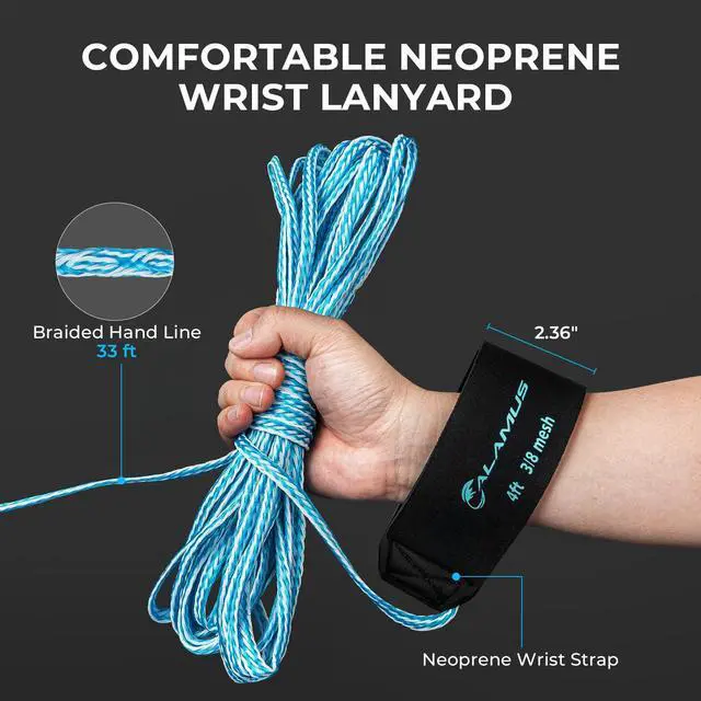 Alt view image 5 of 7 - Cast Net 3/8" Mesh for Freshwater and Saltwater, 3ft-6ft Radius Casting Nets with Heavy-Duty Sinking Nylon Line, Mesh Storage Bag & Storage Bucket & Net Repair Kit