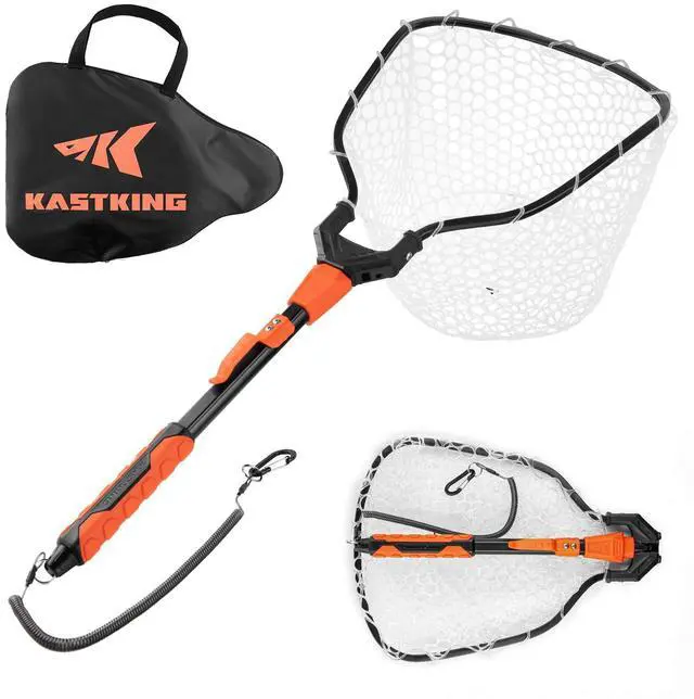 Main image of Titanet Fishing Net, Durable Aluminum Handle, Non-Slip Hi-Vis Grip, Compact Bag & Lanyard, Ideal for Kayak, Lake, Fly, or River Fishing, 2 Net Options