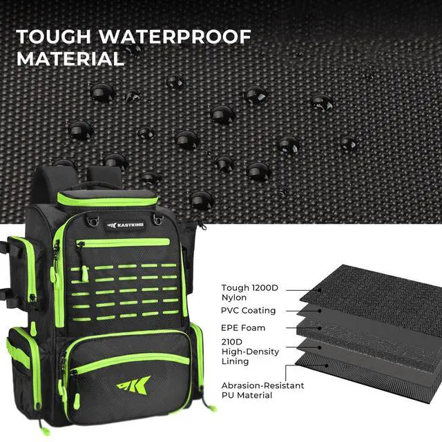 Alt view image 4 of 7 - Bait Boss Fishing Tackle Backpack with Rod Holders-4 Tackle Boxes-Rain Cover,Storage for Fishing Gear